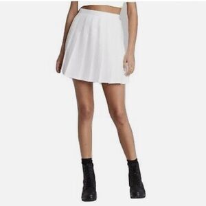 Nwt WILD FABLE Woven White A line Tennis Pleated Mini Skirt High Rise